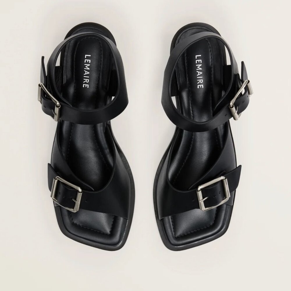 Lemaire Black Square 35m Heeled Sandals, size 36 - Picture 3 of 14